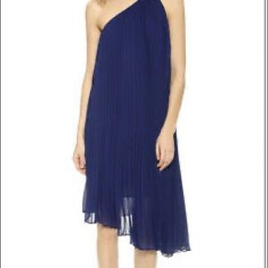Club Monaco Cassia One shoulder pleated dress